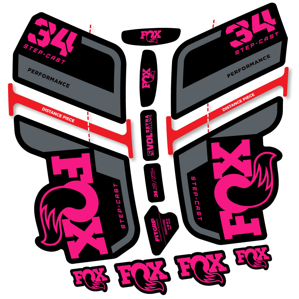 Aufkleber Fox 34 SC Performance 2022, Gabel 29, Fahrradaufkleber Vinyl