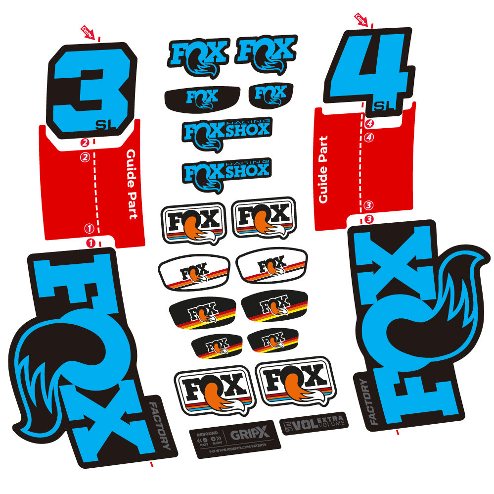 Aufkleber Fox 34 SL Factory, Gabel 29, Fahrradaufkleber Vinyl