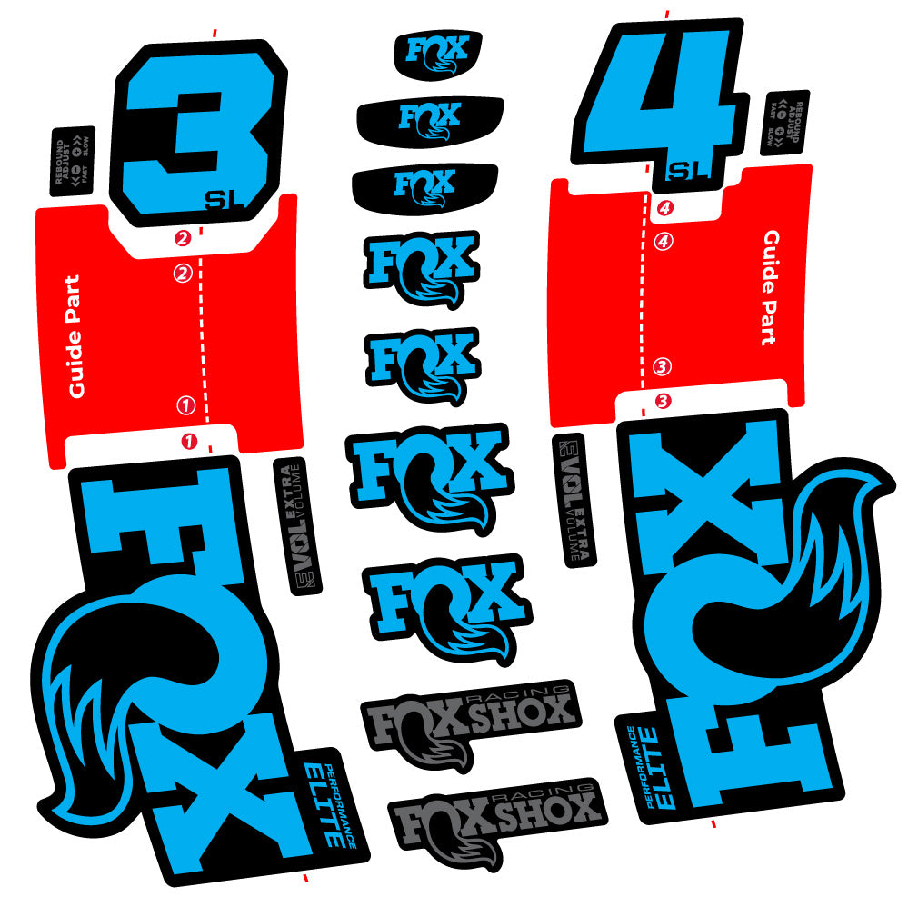 Aufkleber FOX 34 SL Performance Elite, Gabel 29, Fahrradaufkleber Vinyl