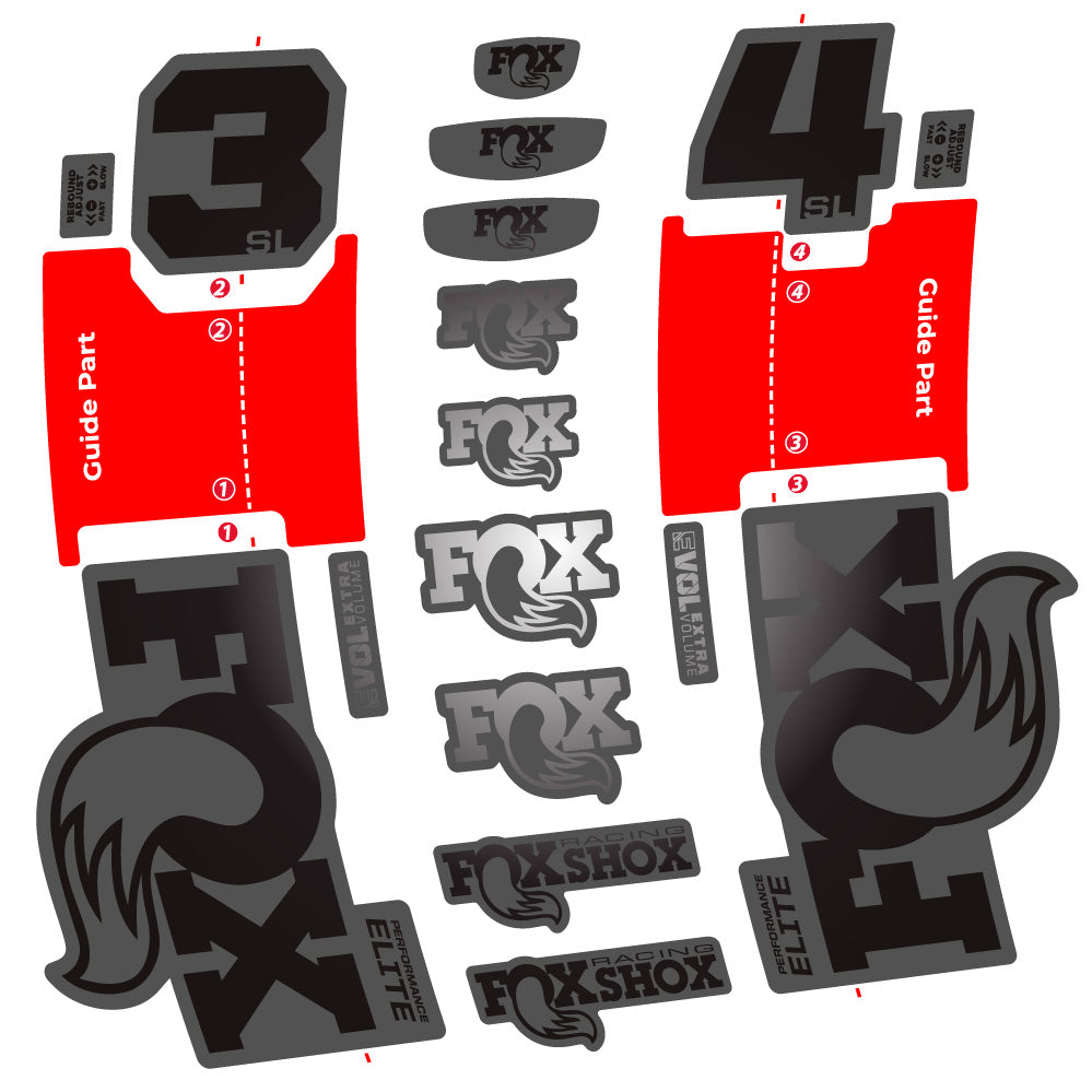 Aufkleber FOX 34 SL Performance Elite, Gabel 29, Fahrradaufkleber Vinyl