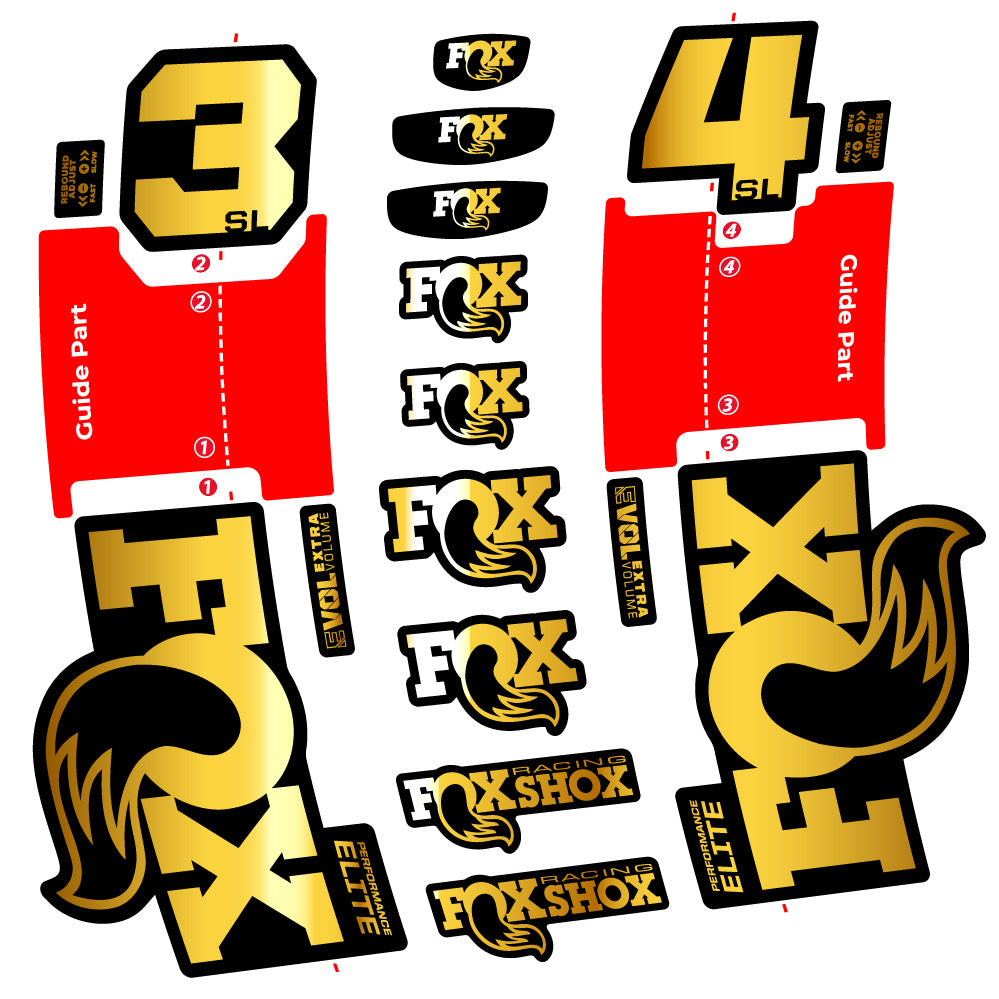 Aufkleber FOX 34 SL Performance Elite, Gabel 29, Fahrradaufkleber Vinyl