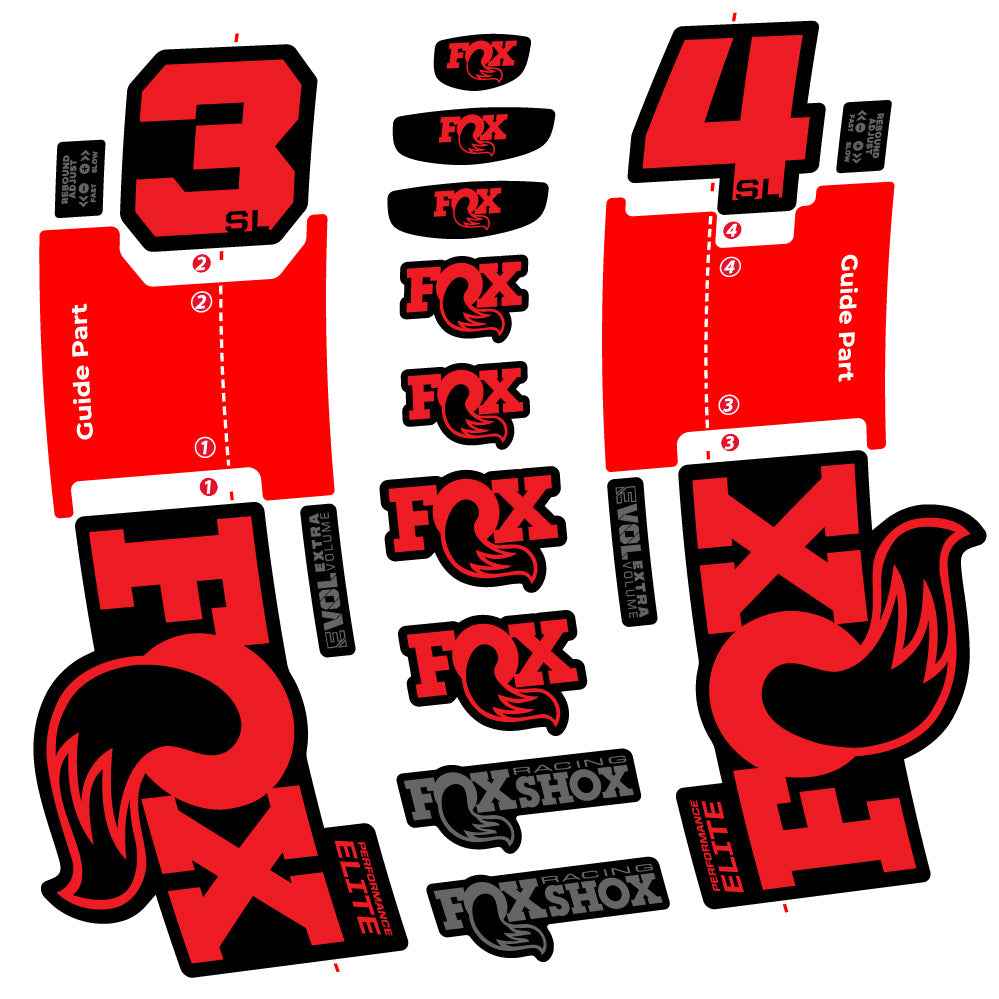 Aufkleber FOX 34 SL Performance Elite, Gabel 29, Fahrradaufkleber Vinyl