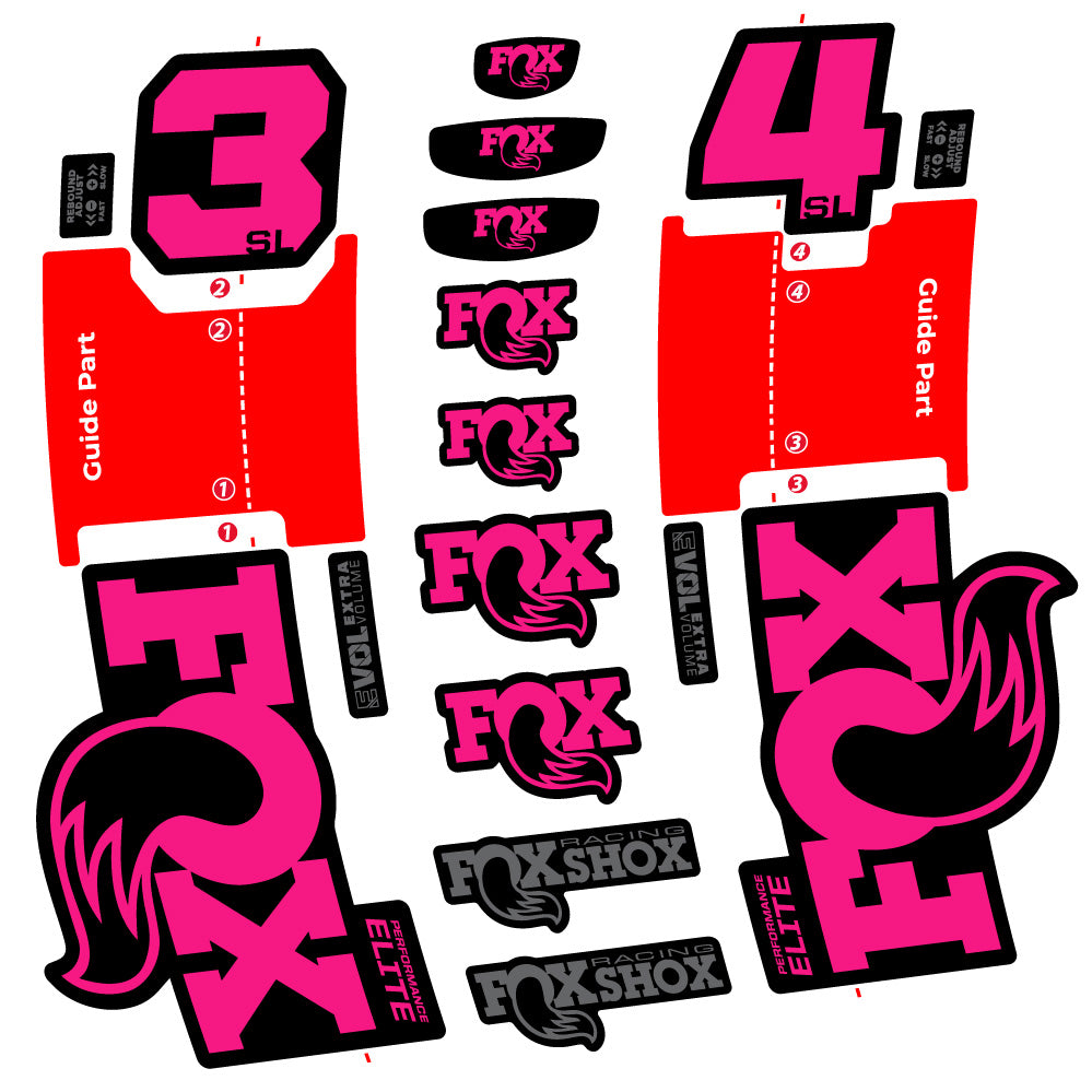 Aufkleber FOX 34 SL Performance Elite, Gabel 29, Fahrradaufkleber Vinyl