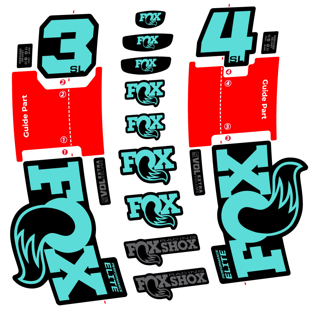 Aufkleber FOX 34 SL Performance Elite, Gabel 29, Fahrradaufkleber Vinyl