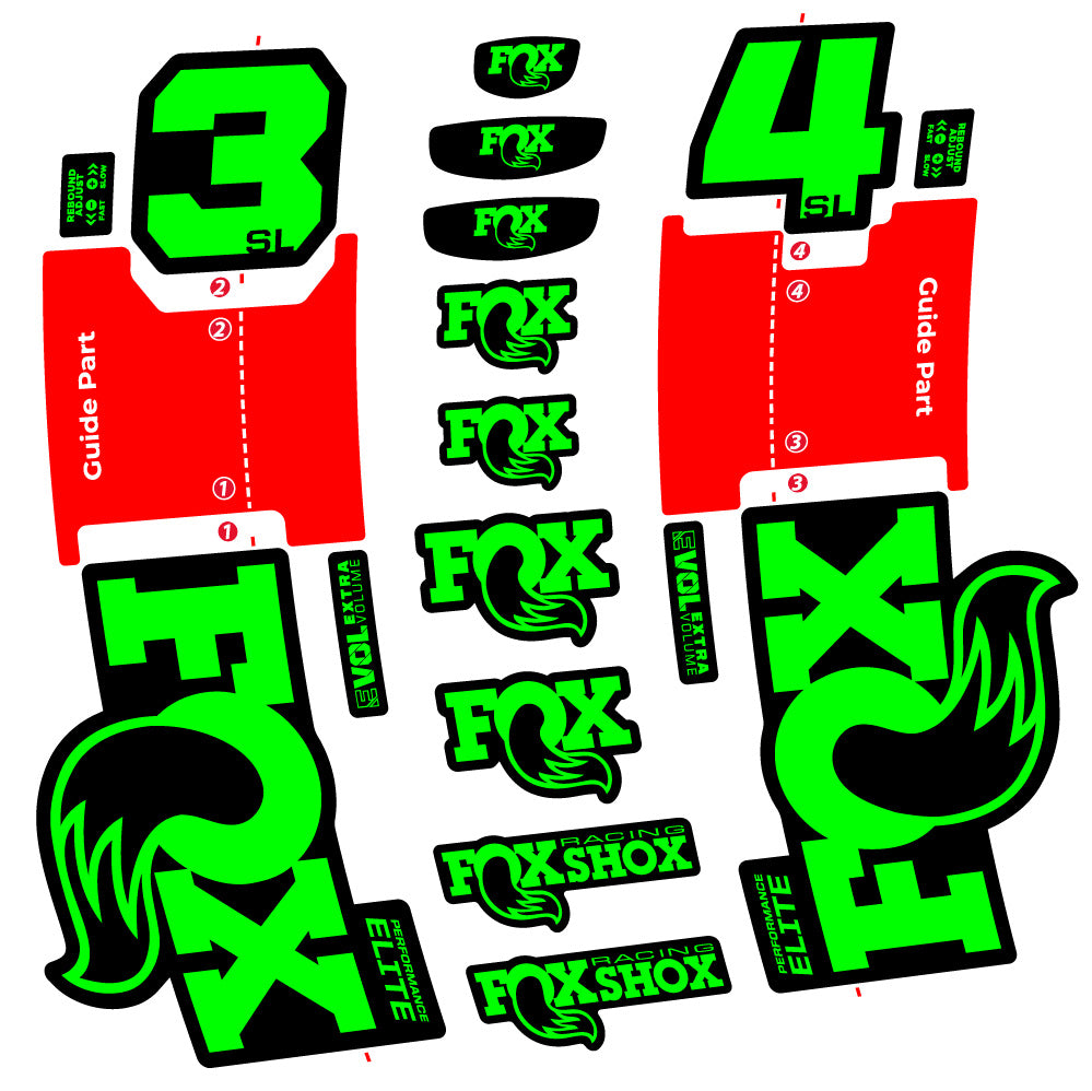 Aufkleber FOX 34 SL Performance Elite, Gabel 29, Fahrradaufkleber Vinyl
