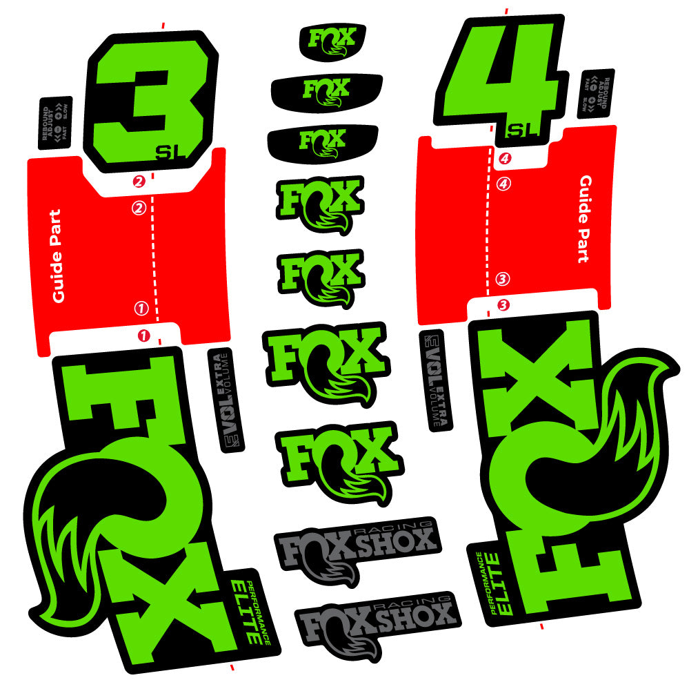 Aufkleber FOX 34 SL Performance Elite, Gabel 29, Fahrradaufkleber Vinyl