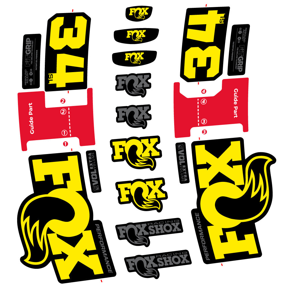 Aufkleber Fox 34 SL Performance, Gabel 29, Fahrradaufkleber Vinyl