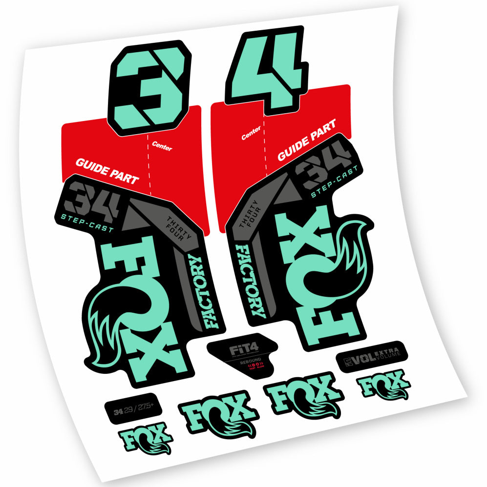 Decal Fox 34 Step Cast Factory 2021, Fork 29, bike sticker vinyl