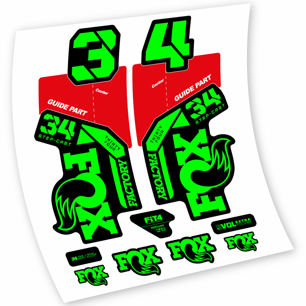 Decal Fox 34 Step Cast Factory 2021, Fork 29, bike sticker vinyl