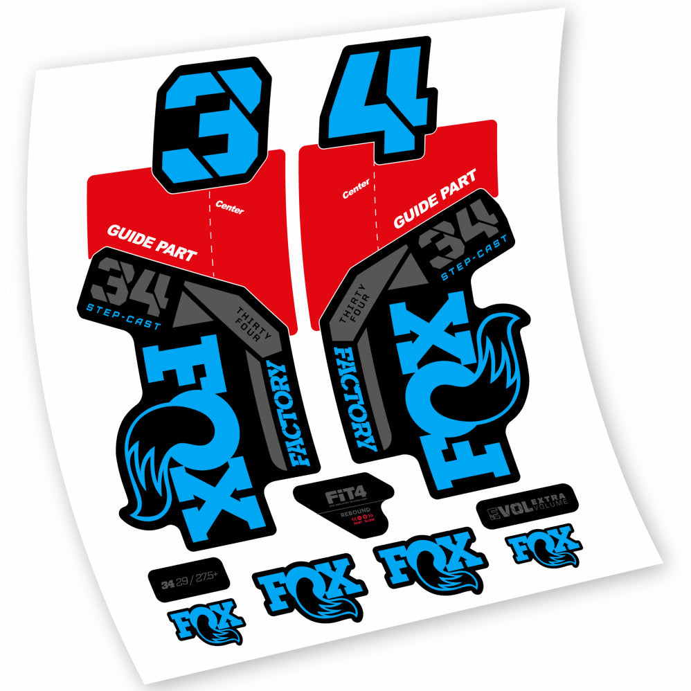 Decal Fox 34 Step Cast Factory 2021, Fork 29, bike sticker vinyl