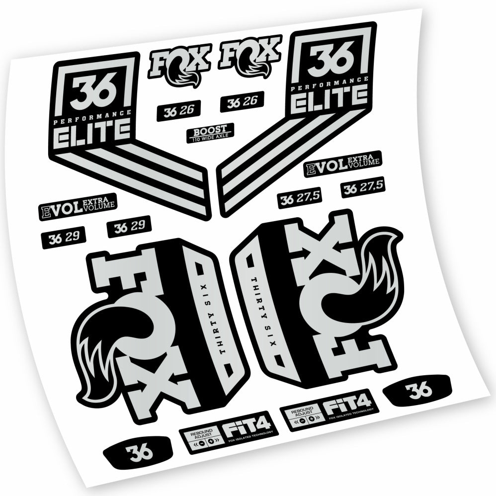 Aufkleber Fox 36 Performance Elite 2018, Gabel 29, Fahrradaufkleber Vinyl