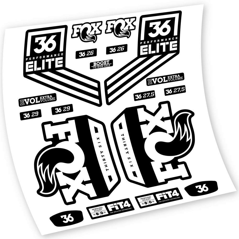 Aufkleber Fox 36 Performance Elite 2018, Gabel 29, Fahrradaufkleber Vinyl