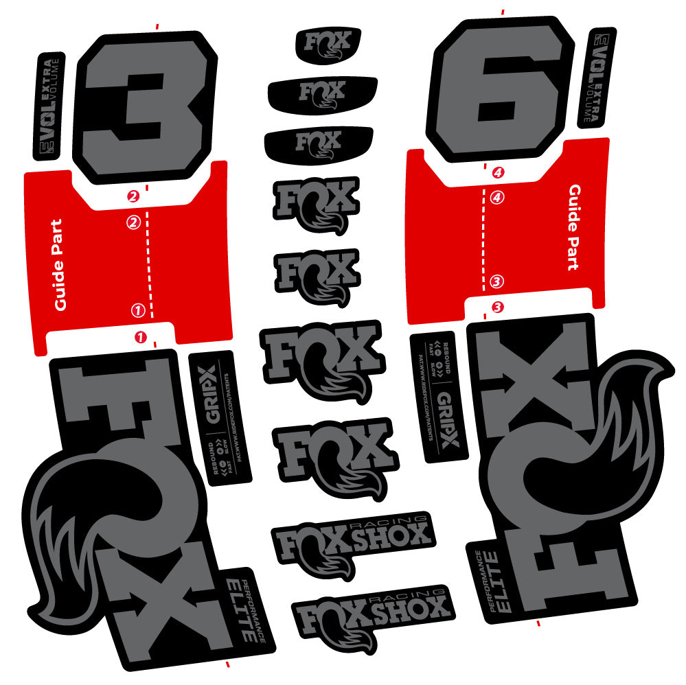 Aufkleber Fox 36 Performance Elite, Gabel 29, Fahrradaufkleber Vinyl