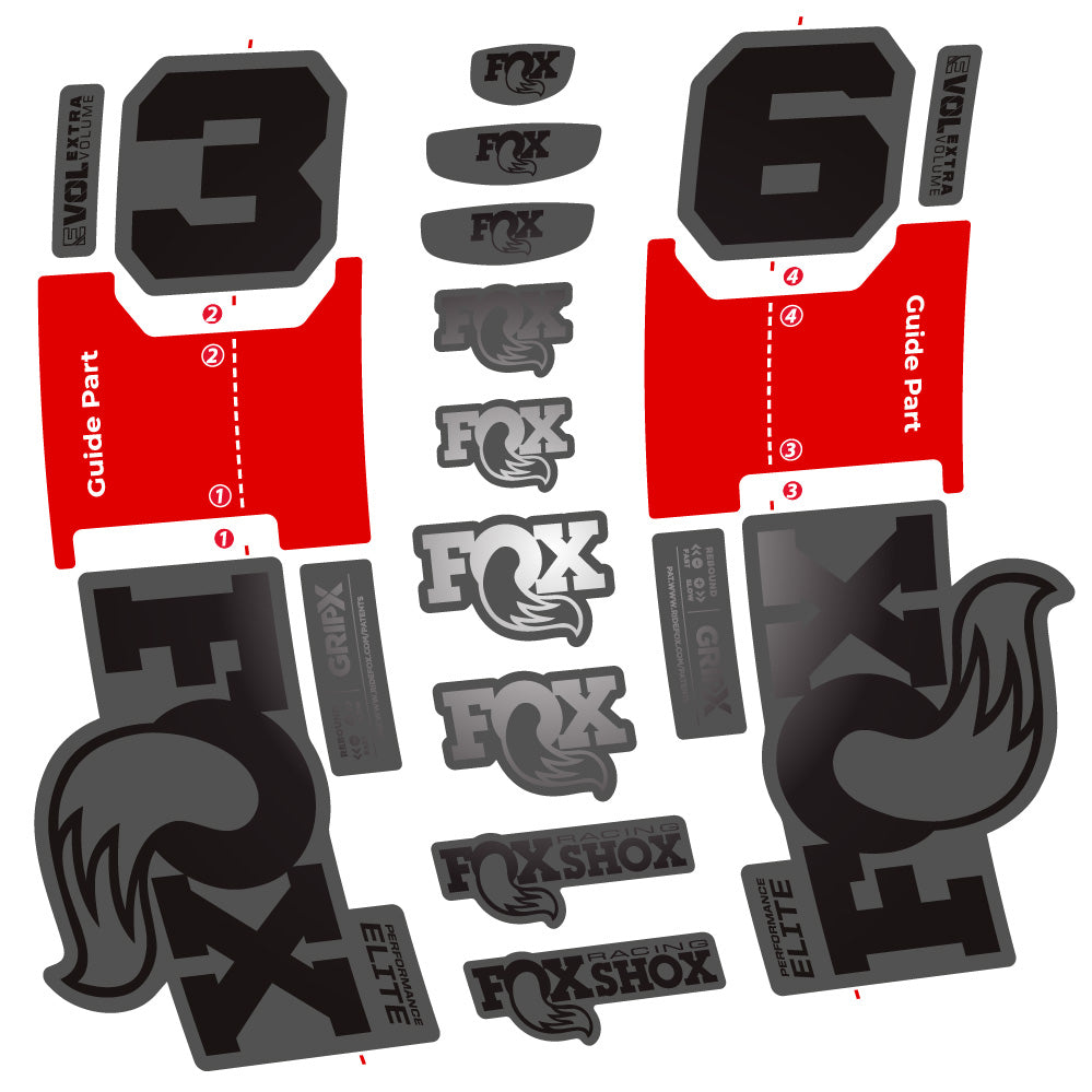 Aufkleber Fox 36 Performance Elite, Gabel 29, Fahrradaufkleber Vinyl