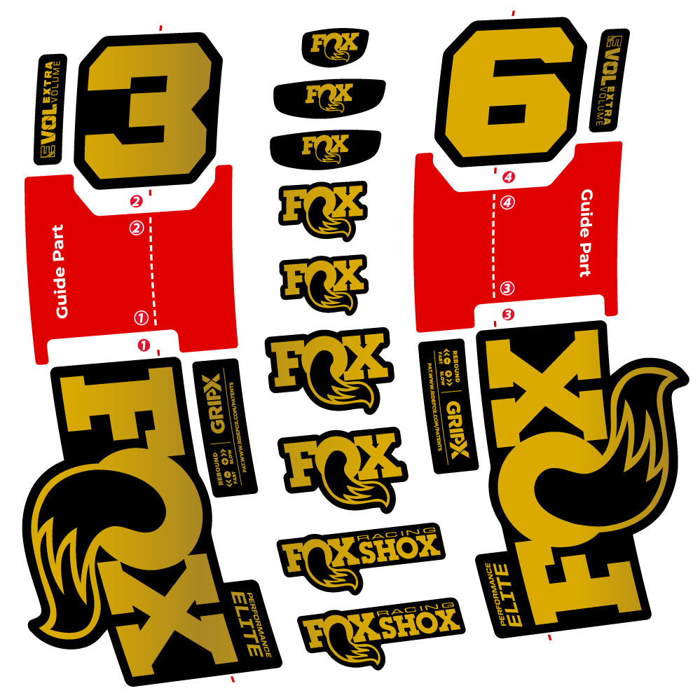 Aufkleber Fox 36 Performance Elite, Gabel 29, Fahrradaufkleber Vinyl