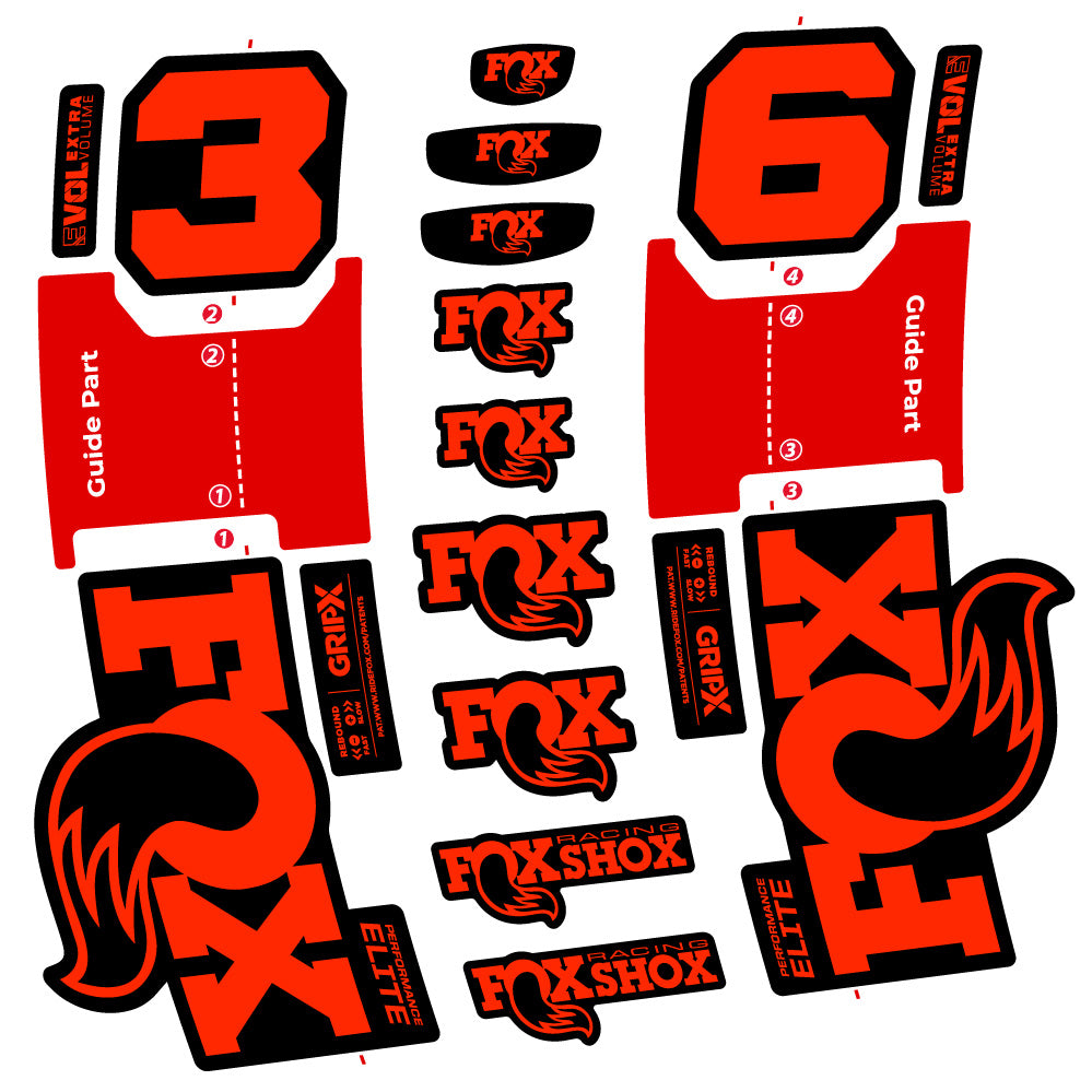 Aufkleber Fox 36 Performance Elite, Gabel 29, Fahrradaufkleber Vinyl