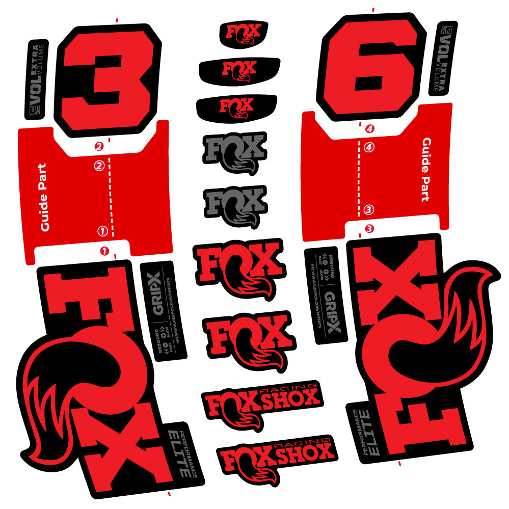 Aufkleber Fox 36 Performance Elite, Gabel 29, Fahrradaufkleber Vinyl