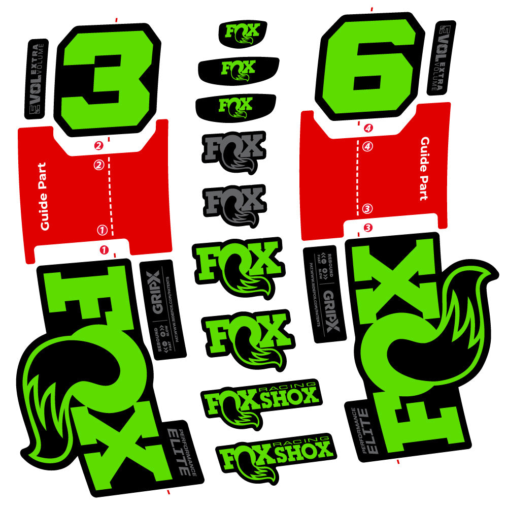 Aufkleber Fox 36 Performance Elite, Gabel 29, Fahrradaufkleber Vinyl