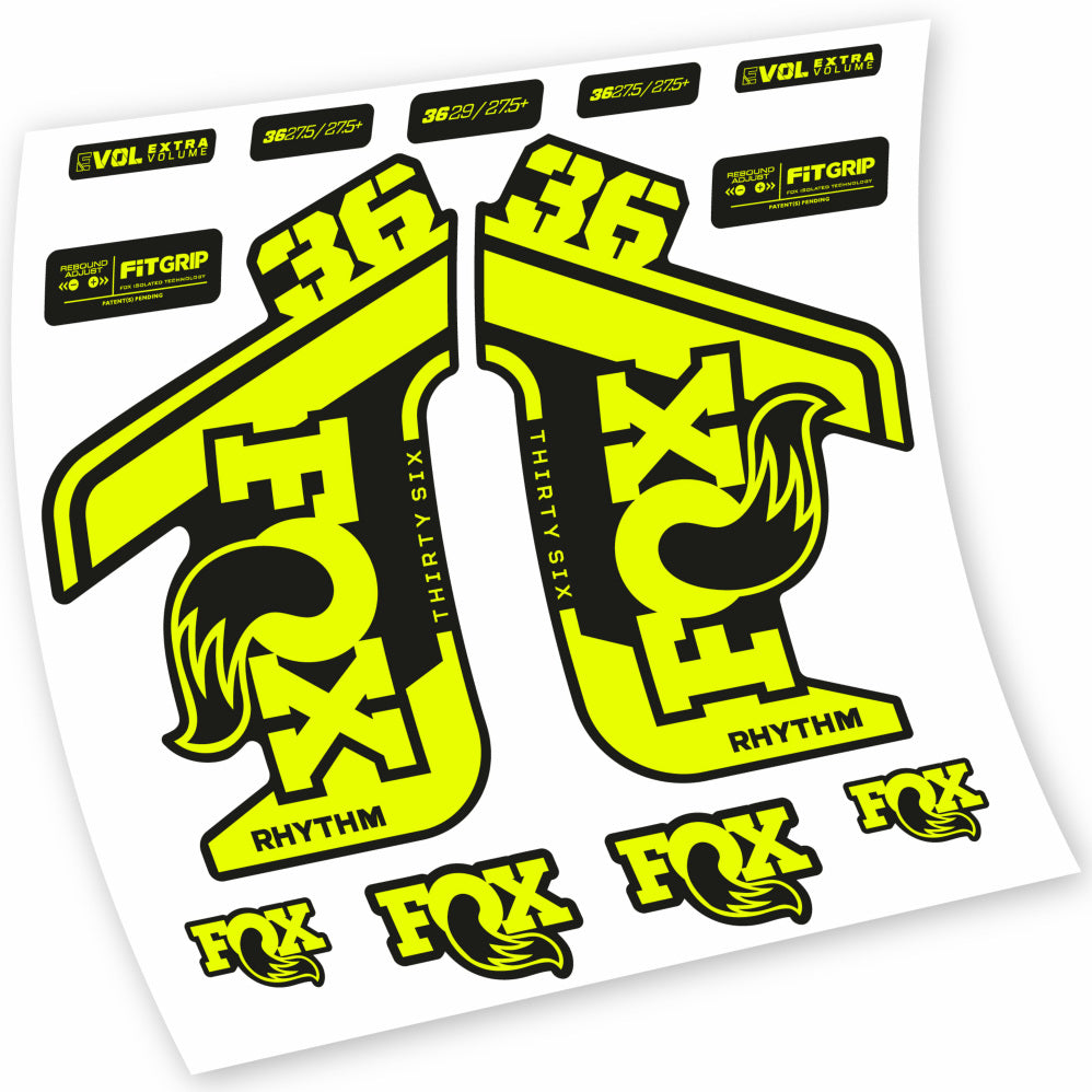 Aufkleber Fox 36 Rhythm 2021-2022, Gabel 29, Fahrradaufkleber Vinyl
