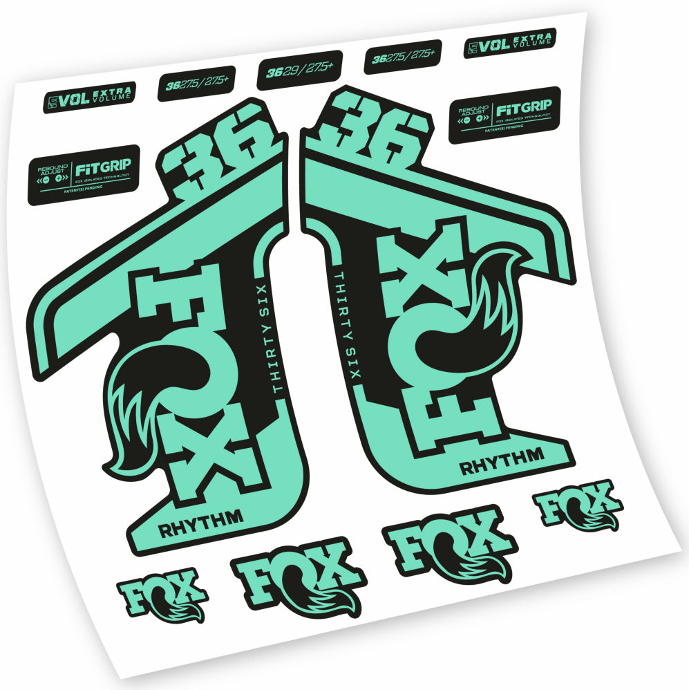 Aufkleber Fox 36 Rhythm 2021-2022, Gabel 29, Fahrradaufkleber Vinyl