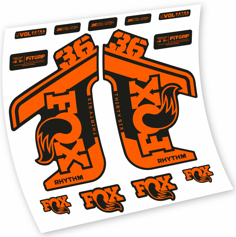 Aufkleber Fox 36 Rhythm 2021-2022, Gabel 29, Fahrradaufkleber Vinyl