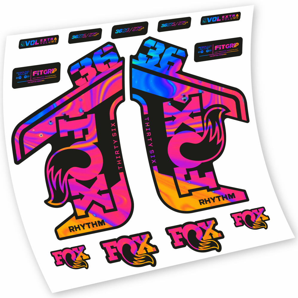 Aufkleber Fox 36 Rhythm 2021-2022, Gabel 29, Fahrradaufkleber Vinyl