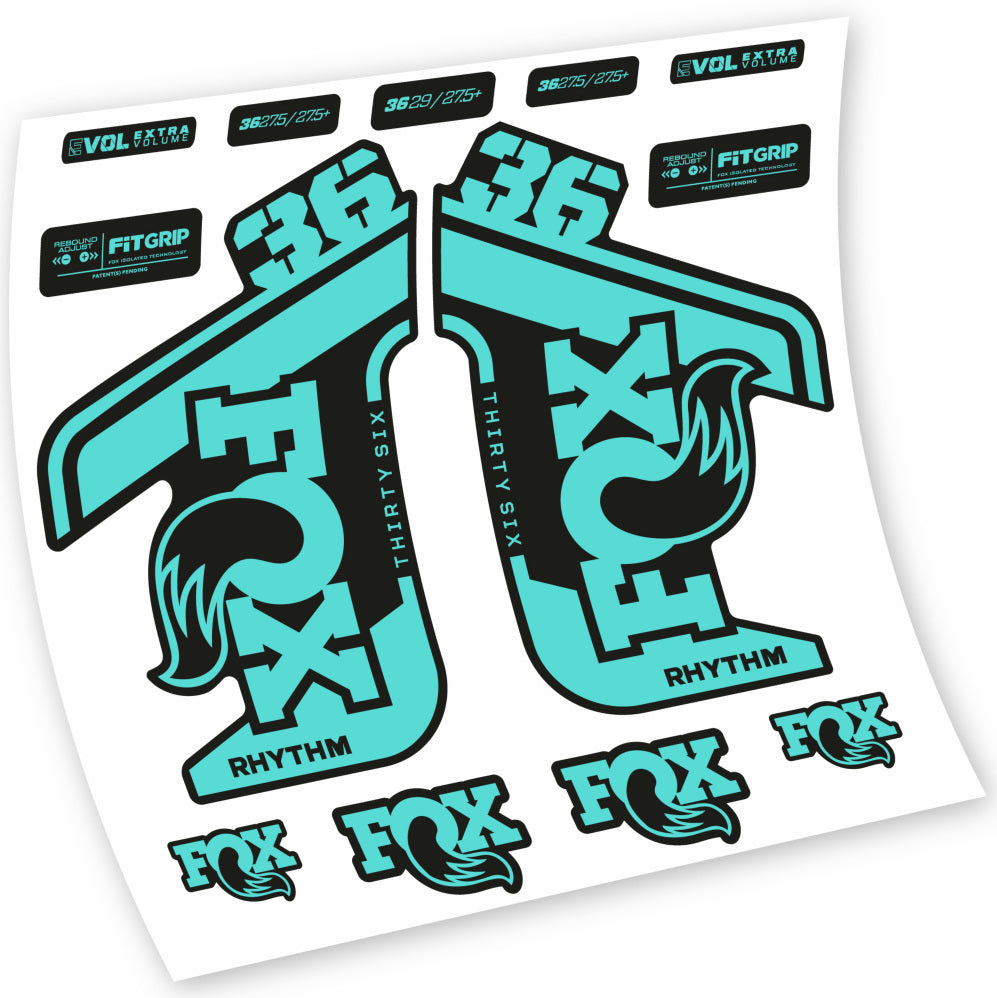 Aufkleber Fox 36 Rhythm 2021-2022, Gabel 29, Fahrradaufkleber Vinyl