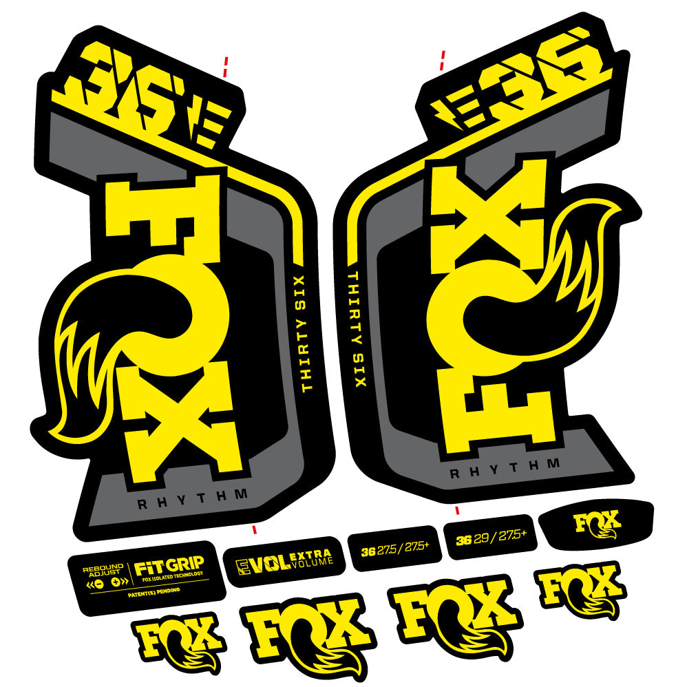 Fox 36 Rhythm E-Bike 29" Gabel-Aufkleber-Set – Kompatibel mit den Modellen 2023–2024 | MTB-Vinyl-Aufkleber
