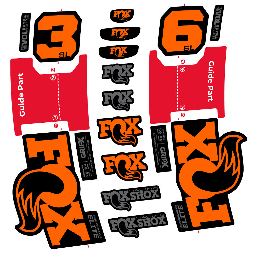 Aufkleber Fox 36 SL Performance Elite, Gabel 29, Fahrradaufkleber Vinyl