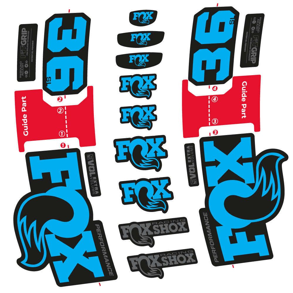 Aufkleber Fox 36 SL Performance, Gabel 29, Fahrradaufkleber Vinyl