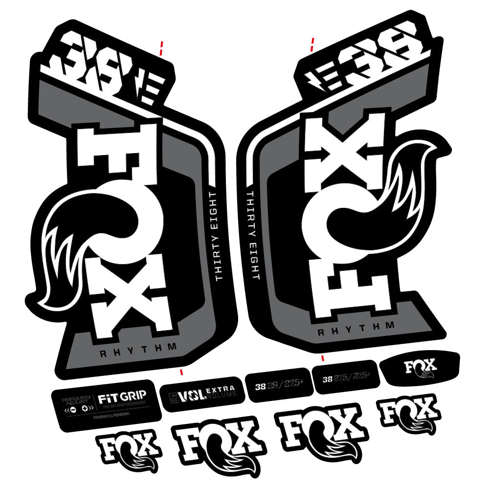 Decal Fox Factory 38 Rhythm E-Bike 2024, Fork 29, bike sticker vinyl