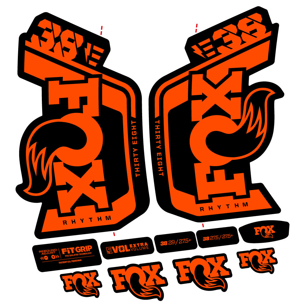Decal Fox Factory 38 Rhythm E-Bike 2024, Fork 29, bike sticker vinyl