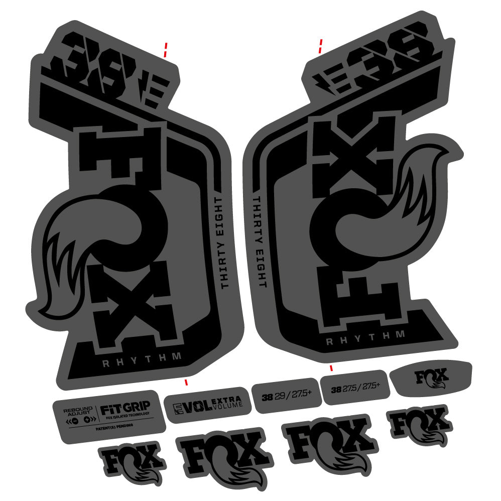 Decal Fox Factory 38 Rhythm E-Bike 2024, Fork 29, bike sticker vinyl