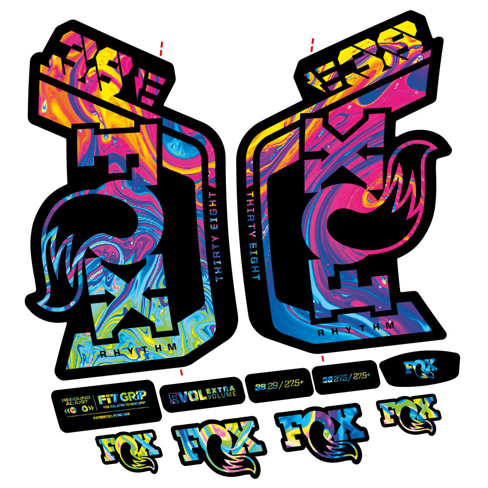 Decal Fox Factory 38 Rhythm E-Bike 2024, Fork 29, bike sticker vinyl