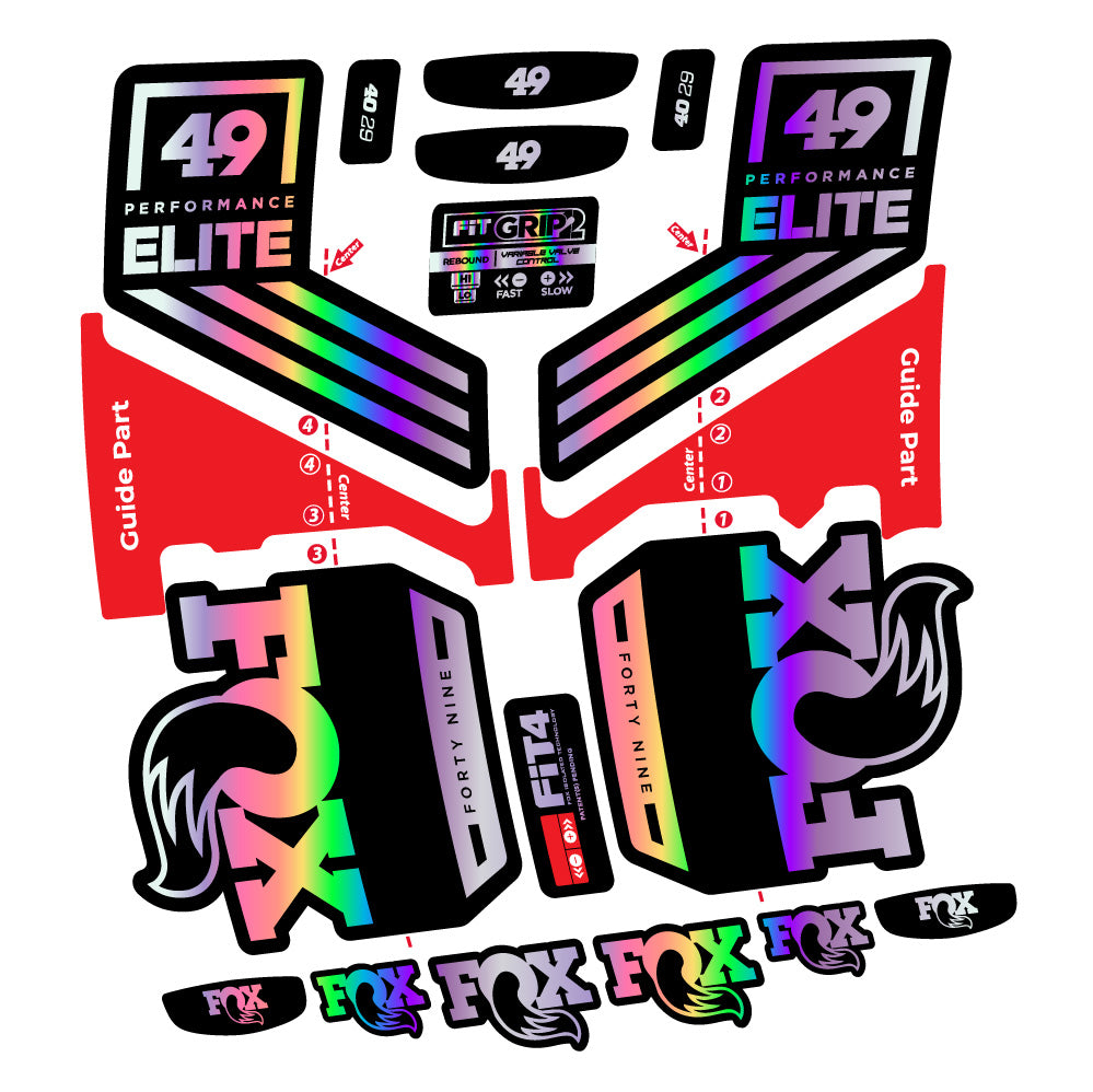 Aufkleber Fox 49 Performance Elite 2019, Gabel 29, Fahrradaufkleber Vinyl
