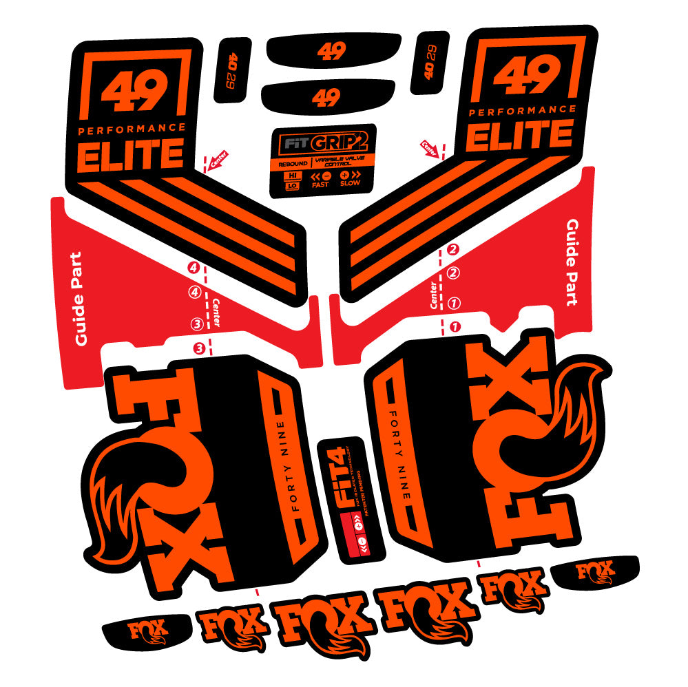 Aufkleber Fox 49 Performance Elite 2019, Gabel 29, Fahrradaufkleber Vinyl