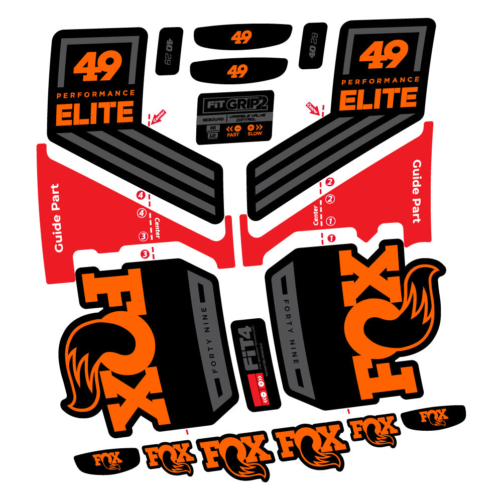 Aufkleber Fox 49 Performance Elite 2019, Gabel 29, Fahrradaufkleber Vinyl