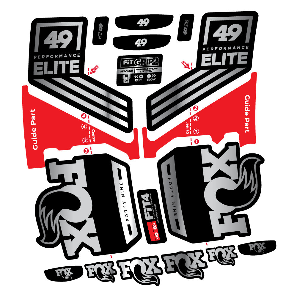 Aufkleber Fox 49 Performance Elite 2019, Gabel 29, Fahrradaufkleber Vinyl