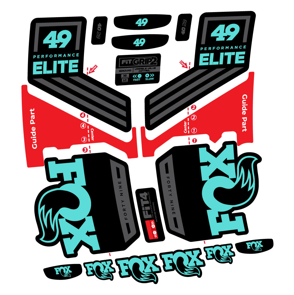 Aufkleber Fox 49 Performance Elite 2019, Gabel 29, Fahrradaufkleber Vinyl