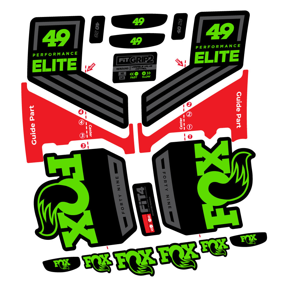 Aufkleber Fox 49 Performance Elite 2019, Gabel 29, Fahrradaufkleber Vinyl