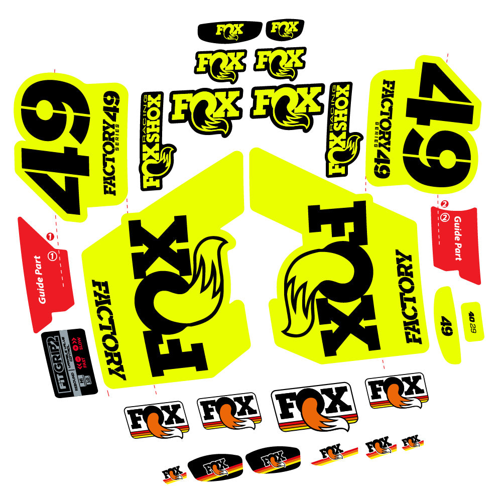Aufkleber Fox 49 Factory 2019, Gabel 29, Fahrradaufkleber Vinyl