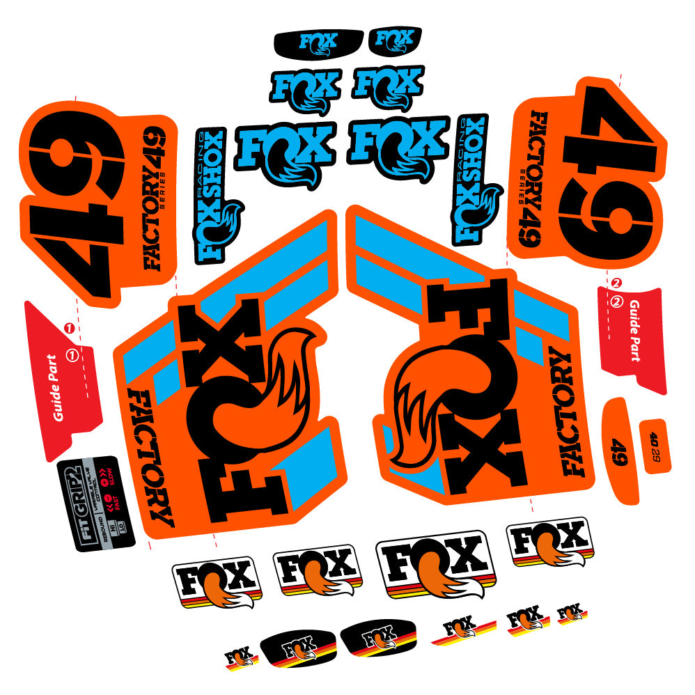 Aufkleber Fox 49 Factory 2019, Gabel 29, Fahrradaufkleber Vinyl
