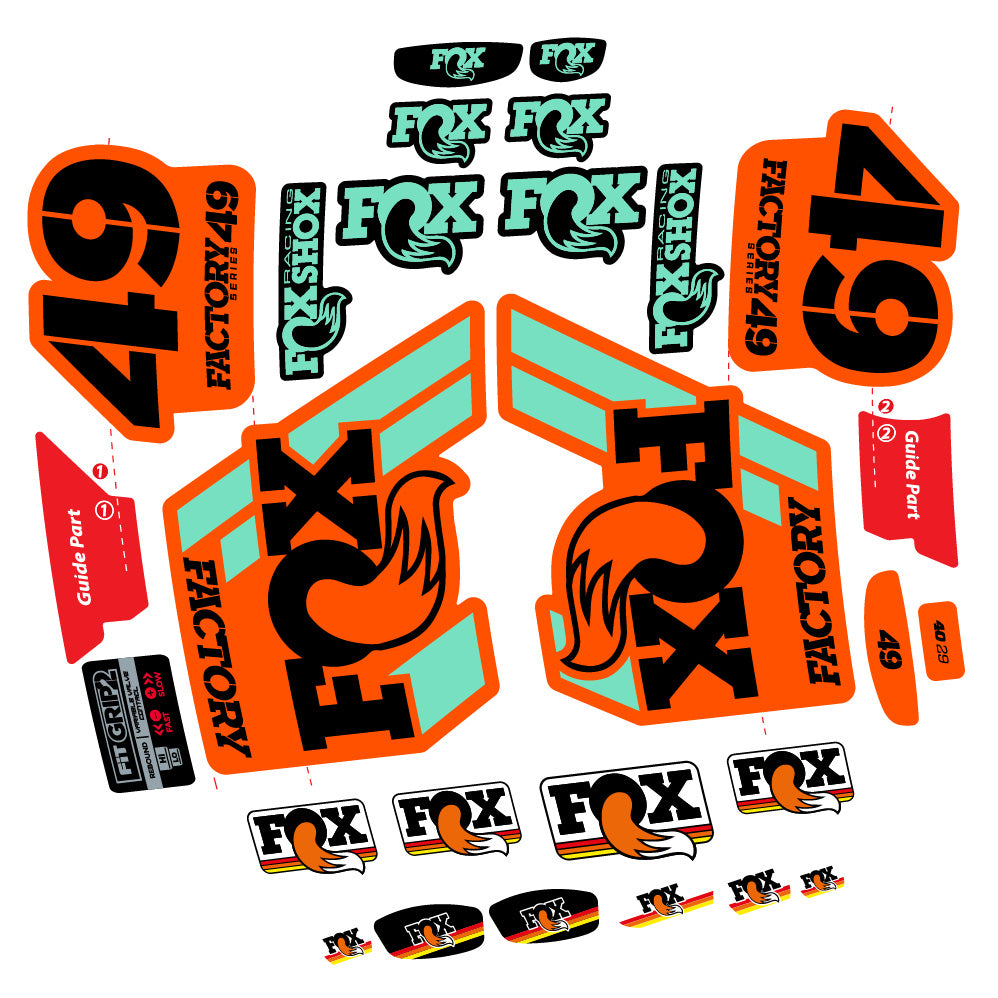 Aufkleber Fox 49 Factory 2019, Gabel 29, Fahrradaufkleber Vinyl