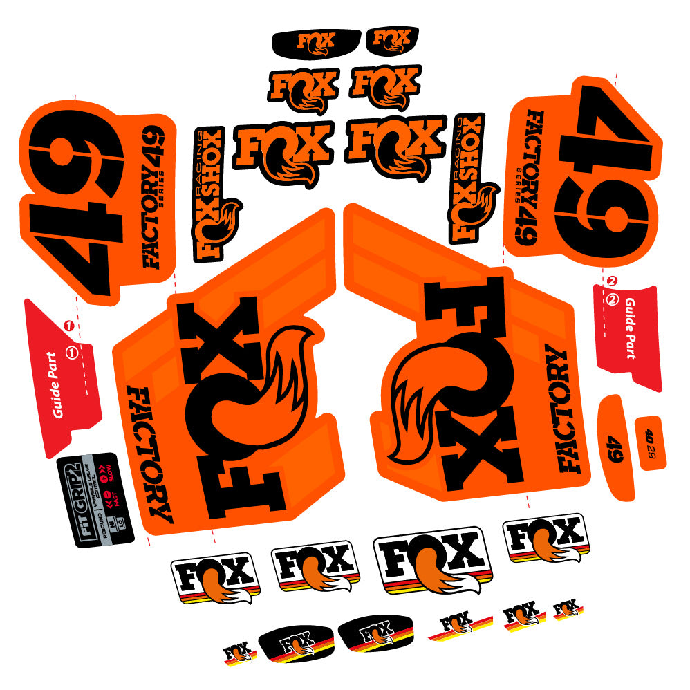 Aufkleber Fox 49 Factory 2019, Gabel 29, Fahrradaufkleber Vinyl