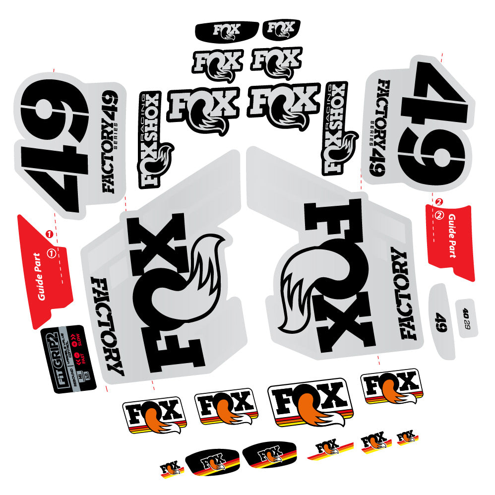 Aufkleber Fox 49 Factory 2019, Gabel 29, Fahrradaufkleber Vinyl