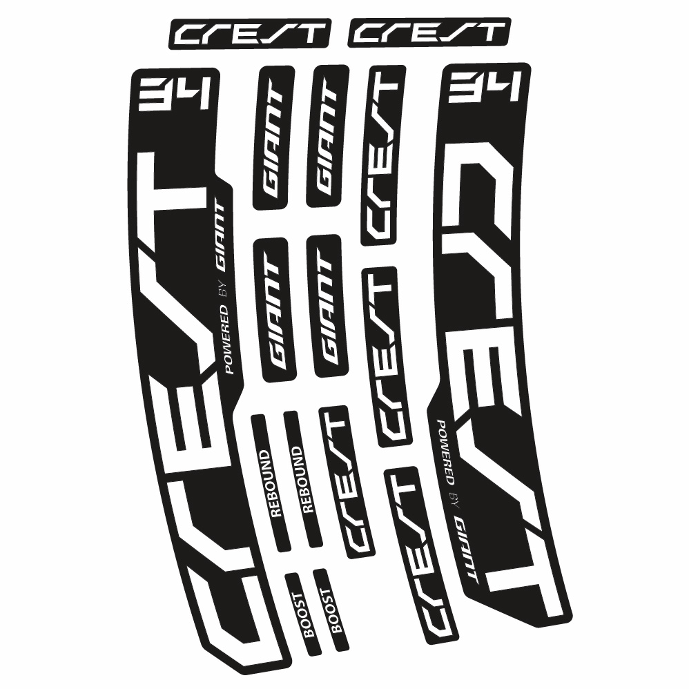 Aufkleber Giant Crest 34 RCL, Gabel 29, Fahrradaufkleber Vinyl