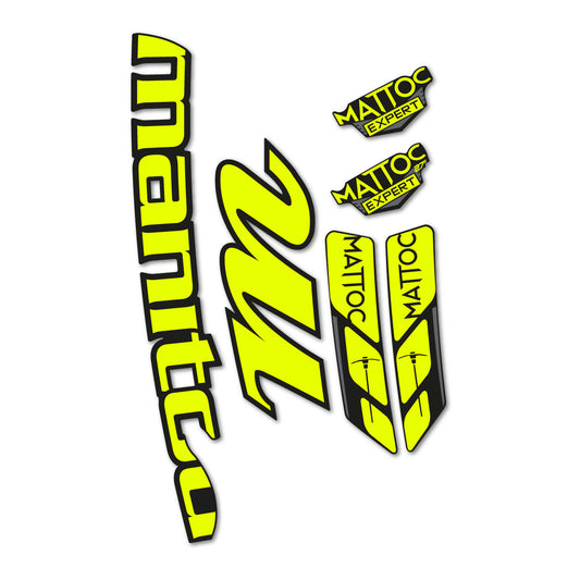 Neon Yellow decal for Manitou Mattoc Expert White 2016-2017 fork – bike sticker vinyl