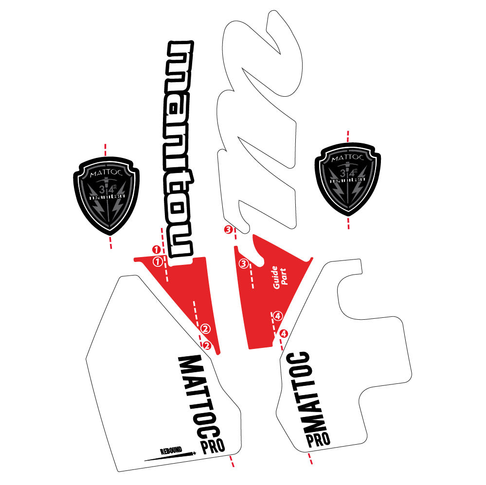 Aufkleber Manitou Mattoc PRO 2017, Gabel 29, Fahrradaufkleber Vinyl