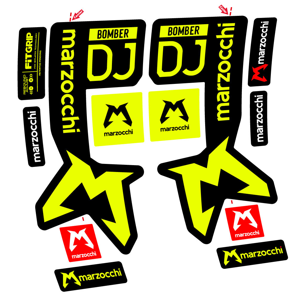 Aufkleber Marzocchi Bomber DJ, Gabel 29, Fahrradaufkleber Vinyl