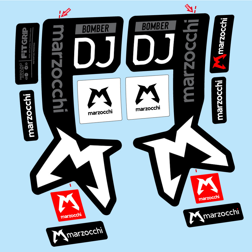 Aufkleber Marzocchi Bomber DJ, Gabel 29, Fahrradaufkleber Vinyl